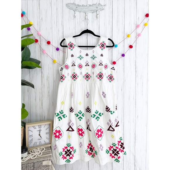 Anthropologie Sleeveless Abstract Embroidered Cutout Dress XL - Picture 2 of 9